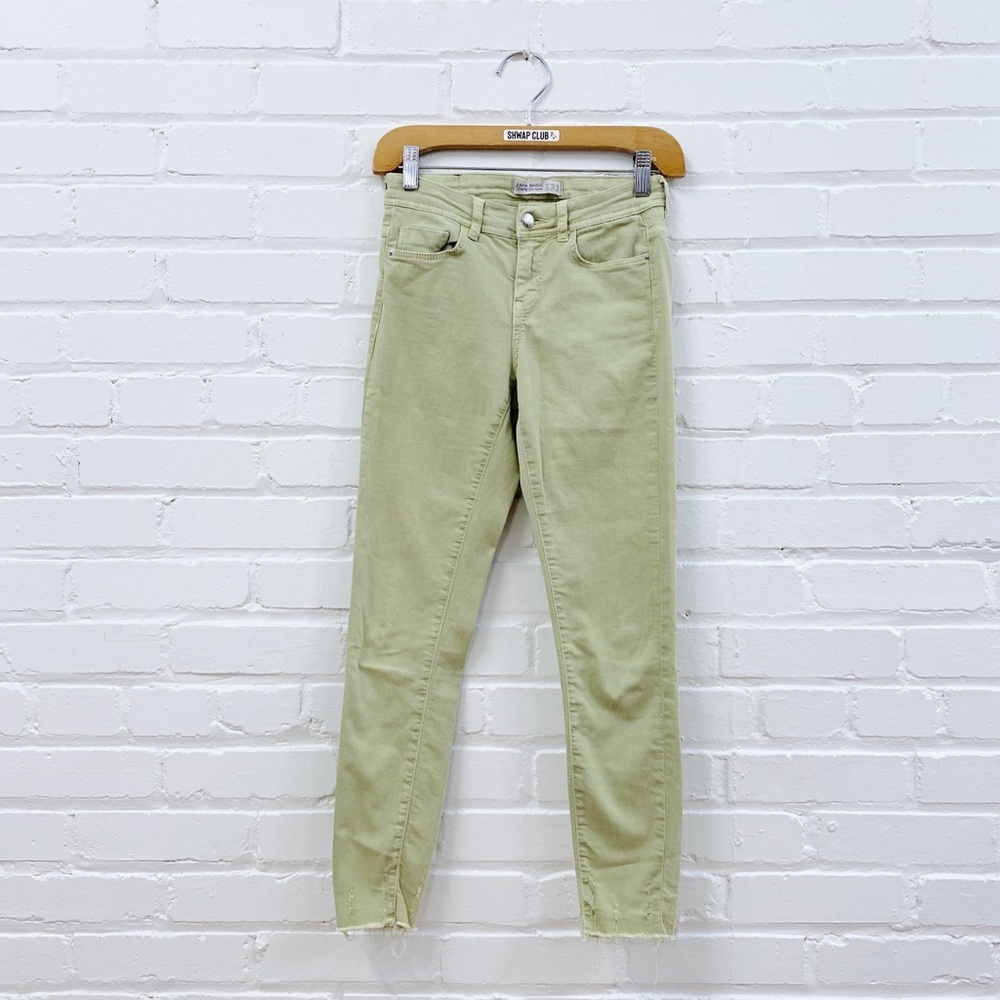 Zara Light Green Pastel Skinny Jeans